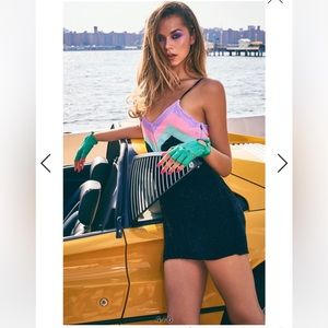 RETROFÊTE CLAIRE GEORGETTE MINI SEQUIN DRESS